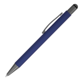 Ручка металлическая шариковая MAX SOFT STYLUS, тёмно-синяя