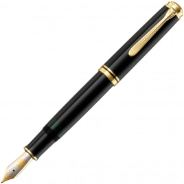 Ручка перьевая Pelikan Souveraen M 1000 (PL987388) Black GT F перо золото 18K с родиевым покрытием подар.кор.