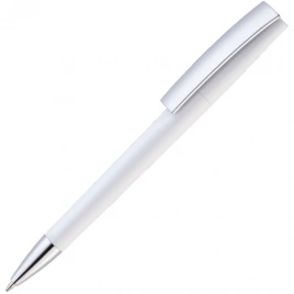 Ручка пластиковая шариковая Vivapens ZETA, ,белая с серебристым