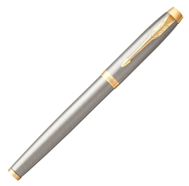 Роллер ручка Parker IM Core T321 (1931663) Brushed Metal GT F черн. черн. подар.кор.