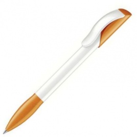 Шариковая ручка Senator Hattrix Polished Basic, белая с оранжевым