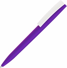 Ручка пластиковая шариковая Vivapens ZETA SOFT, фиолетовая с белым