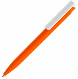 Ручка пластиковая шариковая Vivapens CONSUL SOFT, оранжевая с белым