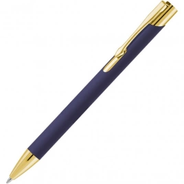 Ручка металлическая шариковая Z-PEN, Legend Soft Touch Mirror Gold, тёмно-синяя c золотистым