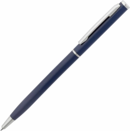Ручка металлическая шариковая Vivapens Hilton, тёмно-синяя с серебристым