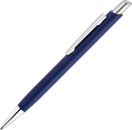 Ручка металлическая шариковая Vivapens ELFARO SOFT, тёмно-синяя с серебристым