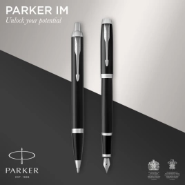 Набор ручек Parker IM Core FK221 (2093215) Black CT сталь нержавеющая подар.кор. ручка перьевая, ручка шариковая