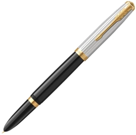 Перьевая ручка Parker 51 Premium (CW2169030) Black St.Steel GT; F сталь нержавеющая; подар.коробка.