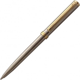 Шариковая ручка Senator DELGADO Steel Gold CBS, серебристая с золотистыми деталями