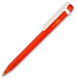 Ручка пластиковая шариковая Grant Arrow Classic Color Transparent , красная с белым