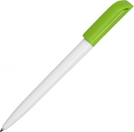 Ручка пластиковая шариковая Carolina Solid Color, белая с салатовым