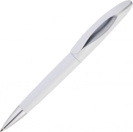 Ручка пластиковая шариковая Vivapens OKO, белая с серым