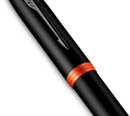 Ручка перьевая Parker IM Vibrant Rings F315 (2172943) Flame Orange PVD; F сталь нержавеющая; подар.коробка.