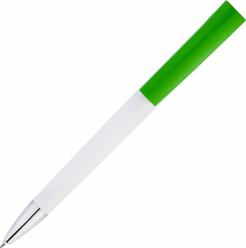 Ручка пластиковая шариковая Vivapens ZETA, белая с салатовым фото 3