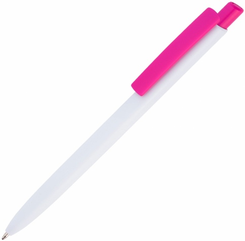 Ручка пластиковая шариковая Vivapens POLO, белая с розовым фото 1
