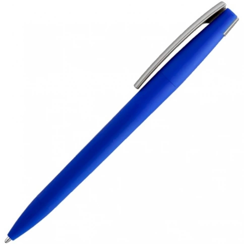 Ручка пластиковая шариковая Solke ZETA SOFT MIX, синяя с серебристым фото 2