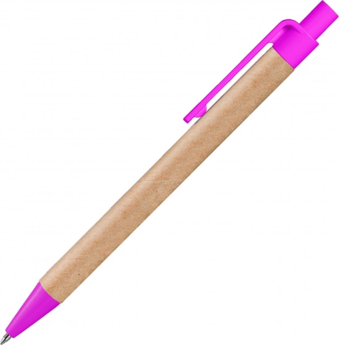 Ручка картонная шариковая Vivapens Viva New, натуральная с розовым фото 2