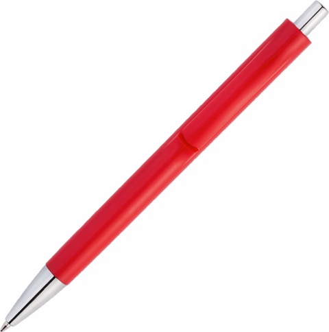 Ручка пластиковая шариковая Vivapens IGLA CHROME, красная фото 3