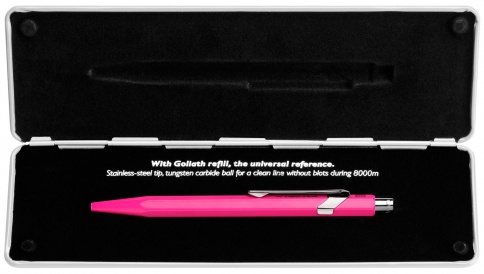 Ручка шариковая Carandache Office Popline (849.590) Pink Fluo M синие чернила подар.кор. фото 2