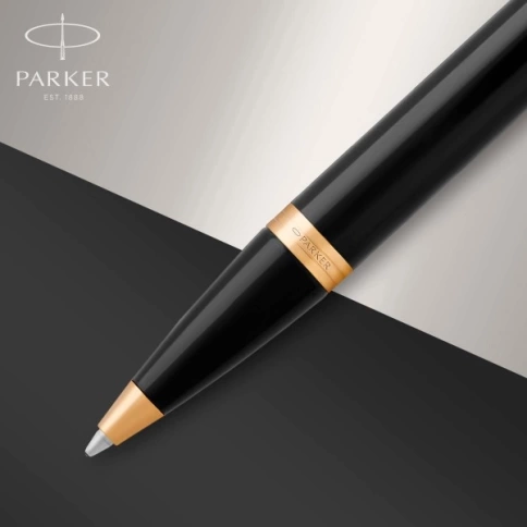 Ручка шариковая Parker IM Core K321 (1931666) Black GT M; синие чернила; подар.кор. фото 2