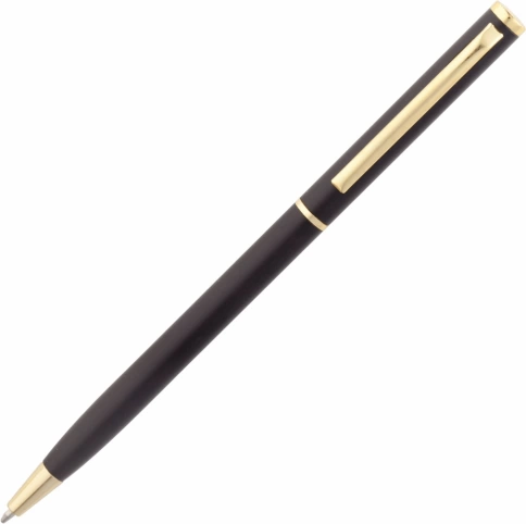 Ручка металлическая шариковая Vivapens Hilton, чёрная с золотистым фото 2