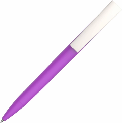 Ручка пластиковая шариковая Vivapens ZETA SOFT, сиреневая с белым фото 3
