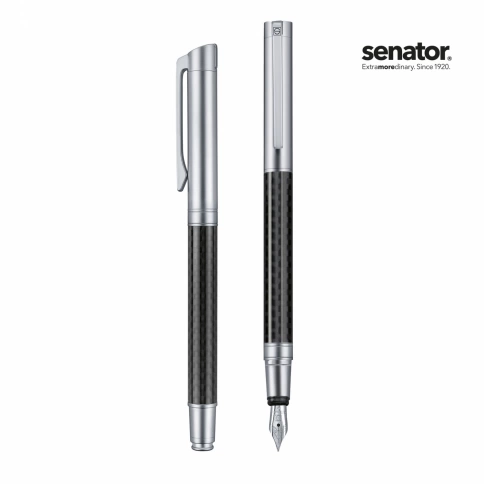 Перьевая ручка Senator Carbon Line, серебристая фото 2