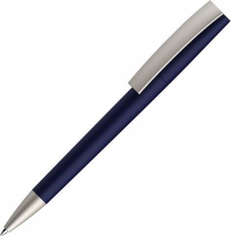 Ручка пластиковая шариковая Vivapens ZETA COLOR, тёмно-синяя с серебристым фото 1