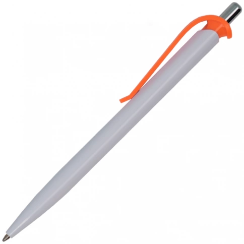 Ручка пластиковая шариковая Z-PEN Efes, белая с оранжевым фото 1