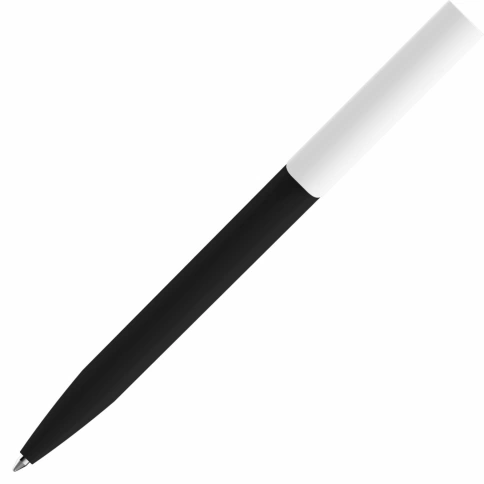 Ручка пластиковая шариковая Vivapens CONSUL SOFT, чёрная с белым фото 3