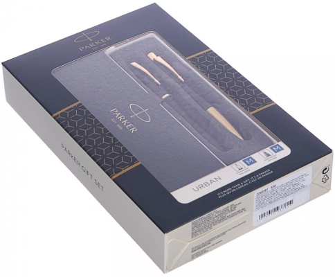 Набор ручек Parker Urban Core FK200 (2093381) Muted Black GT: ручка перьевая, ручка шариковая; подар.кор. фото 9