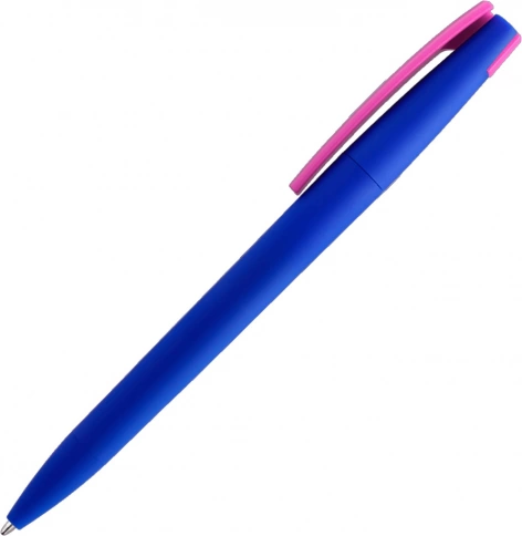 Ручка пластиковая шариковая Solke Zeta Soft Blue Mix, синяя с розовым фото 2