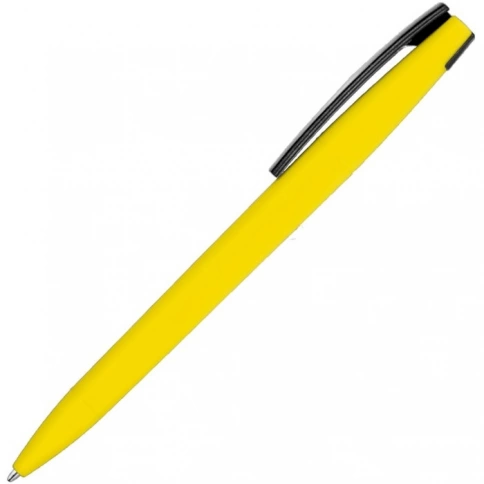 Ручка пластиковая шариковая Vivapens ZETA SOFT MIX, жёлтая с чёрным фото 2