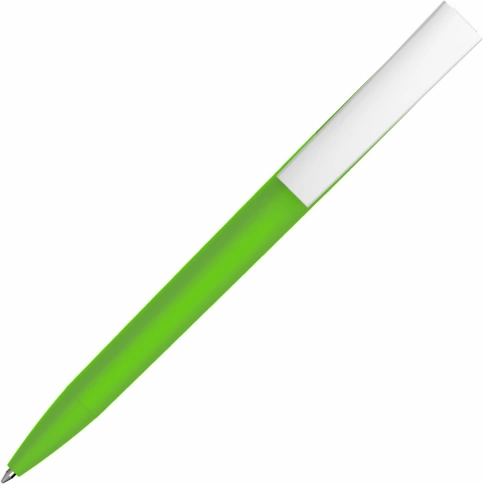 Ручка пластиковая шариковая Vivapens ZETA SOFT, салатовая с белым фото 3