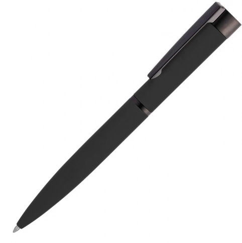 Ручка металлическая шариковая Vivapens GROM SOFT, чёрная полностью фото 1