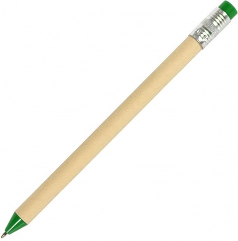 Ручка картонная шариковая Neopen N12, бежевая с зелёным фото 1