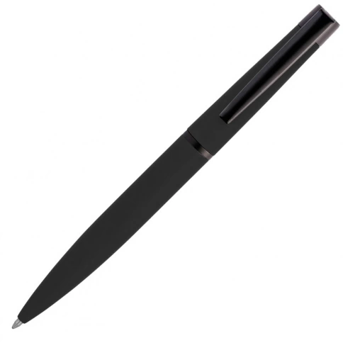 Ручка металлическая шариковая Vivapens GROM SOFT, чёрная полностью фото 3