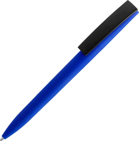 Ручка пластиковая шариковая Solke Zeta Soft Blue Mix, синяя с чёрным фото 1