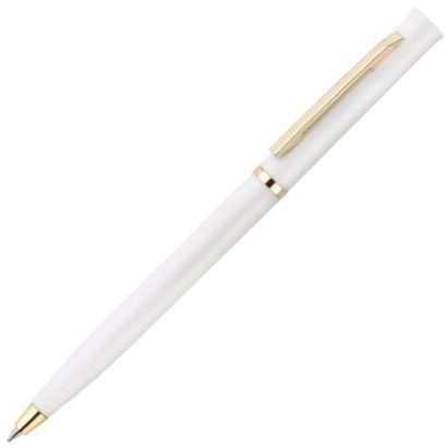 Ручка пластиковая шариковая Vivapens EUROPA GOLD, белая фото 1