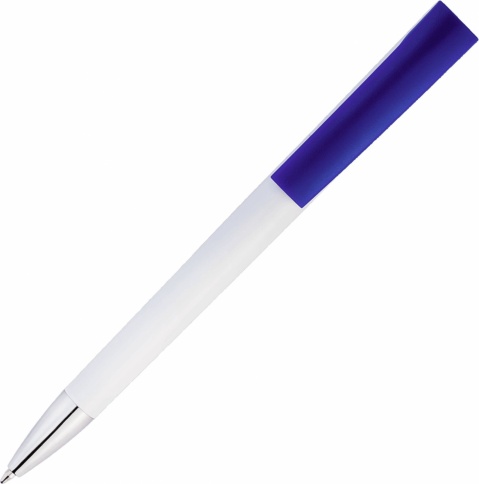 Ручка пластиковая шариковая Vivapens ZETA, белая с синим фото 3