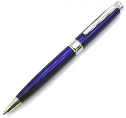 Ручка металлическая шариковая Z-PEN, DIPLOMAT, тёмно-синяя с серебристыми деталями фото 2