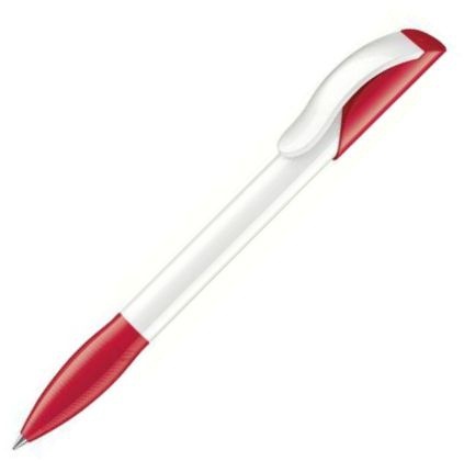 Шариковая ручка Senator Hattrix Polished Basic, белая с красным фото 1
