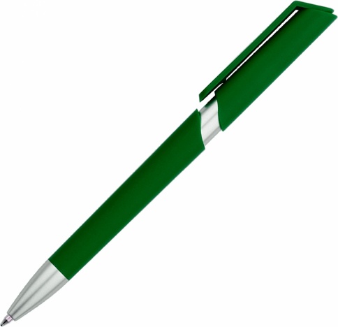 Ручка пластиковая шариковая Vivapens ZOOM SOFT, зелёная фото 2