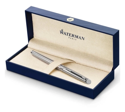 Роллер ручка Waterman Hemisphere (S0920450) Steel CT; F черные чернила; подарочная коробка фото 3
