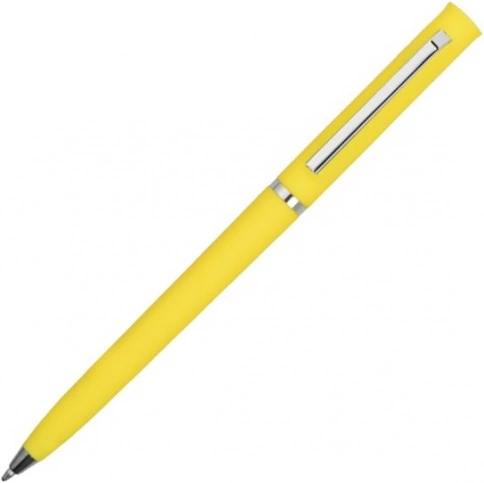 Ручка пластиковая шариковая Vivapens EUROPA SOFT, желтая фото 3