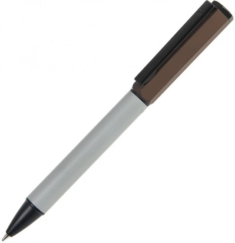 Ручка металлическая шариковая ручка B1 Bro, серая с коричневым фото 1