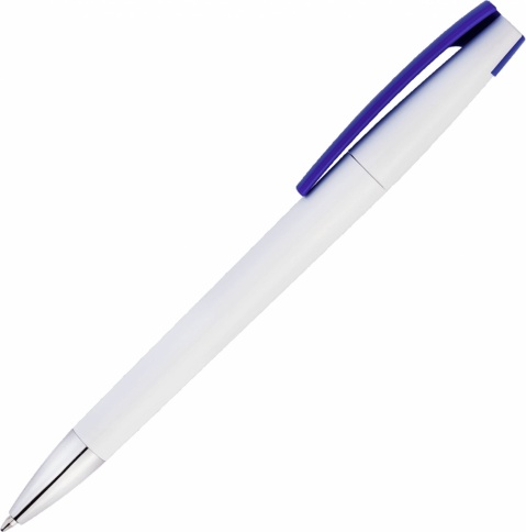 Ручка пластиковая шариковая Vivapens ZETA, белая с синим фото 2