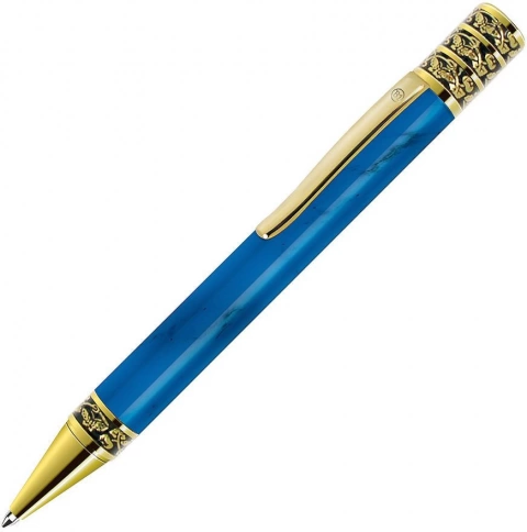 Ручка металлическая шариковая B1 Grand Gold, синяя с золотистым фото 1