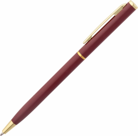 Ручка металлическая шариковая Vivapens Hilton, тёмно-красная с золотистым фото 2