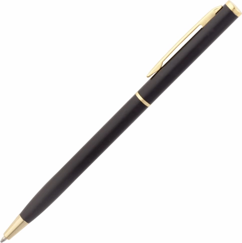 Ручка металлическая шариковая Vivapens Hilton, чёрная с золотистым фото 3